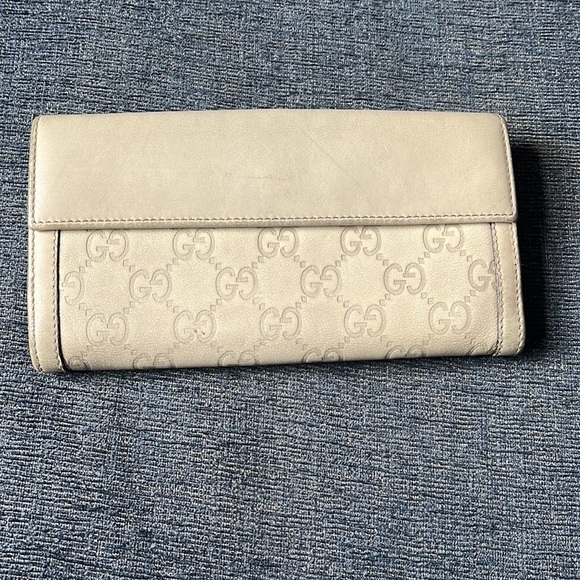GUCCI light gray guccisima leather wallet - Picture 2 of 9
